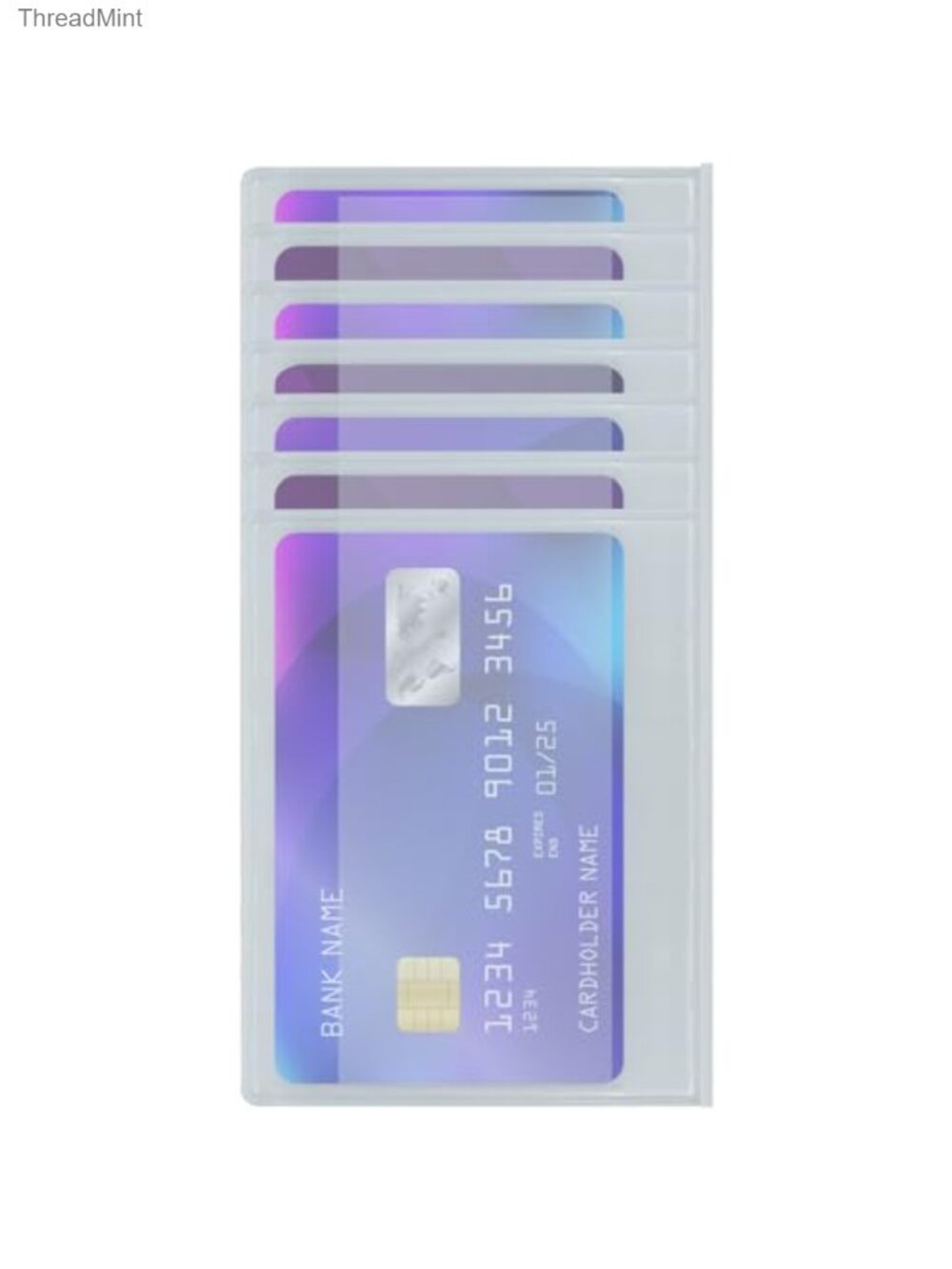Set of 2 Wallet Inserts 6 Page Vinyl Card Holder for Bifold Trifold Wallets